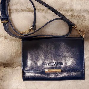 Overland Beautiful Navy Leather Crossbody / Clutch Bag